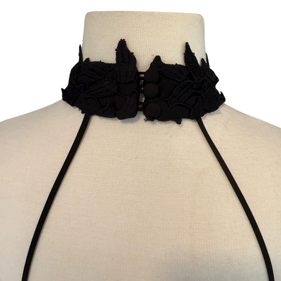 Bardot Kara Lace Halter Midi Dress Backless Party Sheath Sheer Gemma LBD Size 6 - Picture 8 of 14